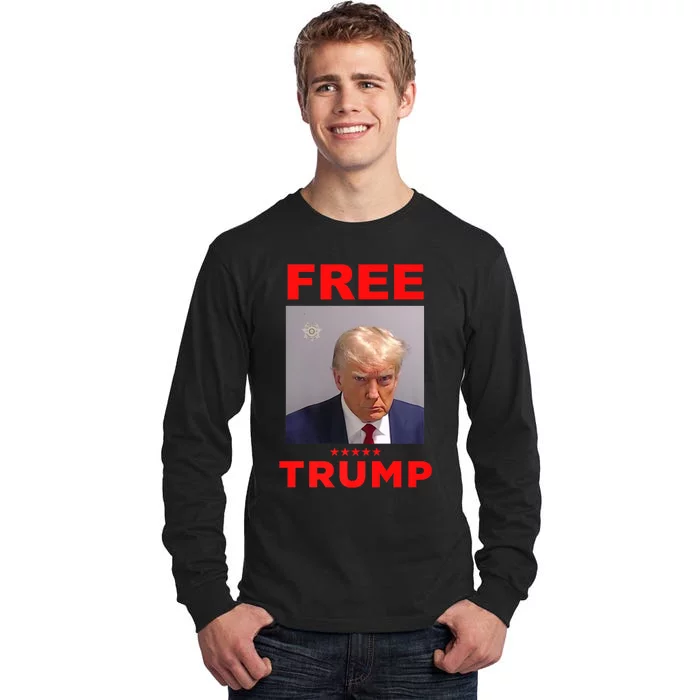 Free Trump Jail Mugshot Photo Campaign Tall Long Sleeve T-Shirt