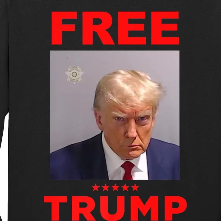 Free Trump Jail Mugshot Photo Campaign Tall Long Sleeve T-Shirt