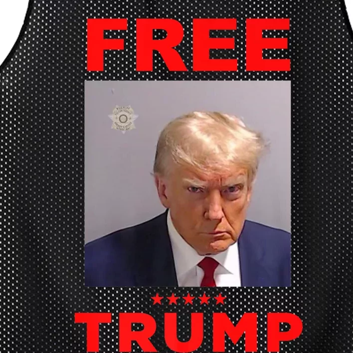 Free Trump Jail Mugshot Photo Campaign Mesh Reversible Basketball Jersey Tank