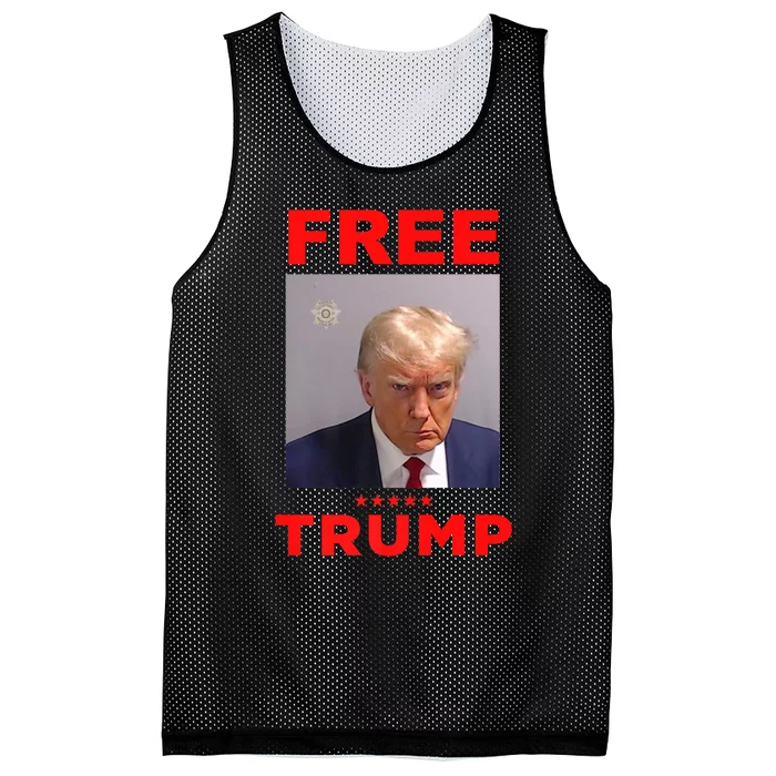 Free Trump Jail Mugshot Photo Campaign Mesh Reversible Basketball Jersey Tank