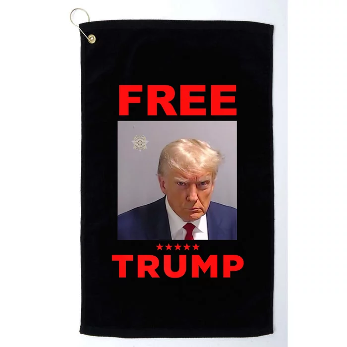 Free Trump Jail Mugshot Photo Campaign Platinum Collection Golf Towel