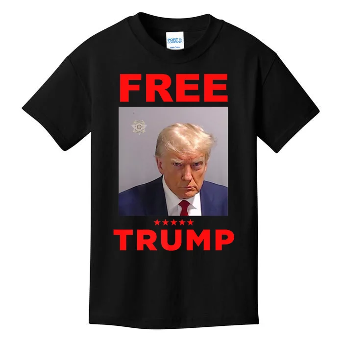 Free Trump Jail Mugshot Photo Campaign Kids T-Shirt