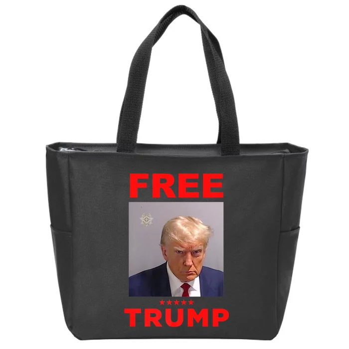 Free Trump Jail Mugshot Photo Campaign Zip Tote Bag