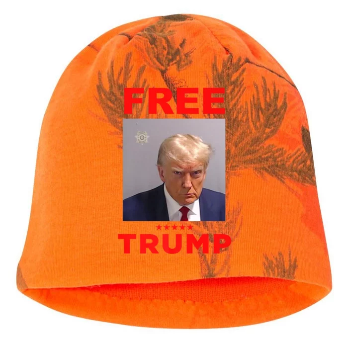 Free Trump Jail Mugshot Photo Campaign Kati - Camo Knit Beanie