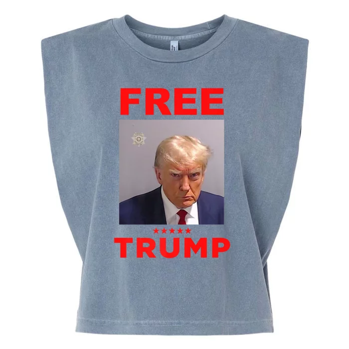 Free Trump Jail Mugshot Photo Campaign Garment-Dyed Women's Muscle Tee