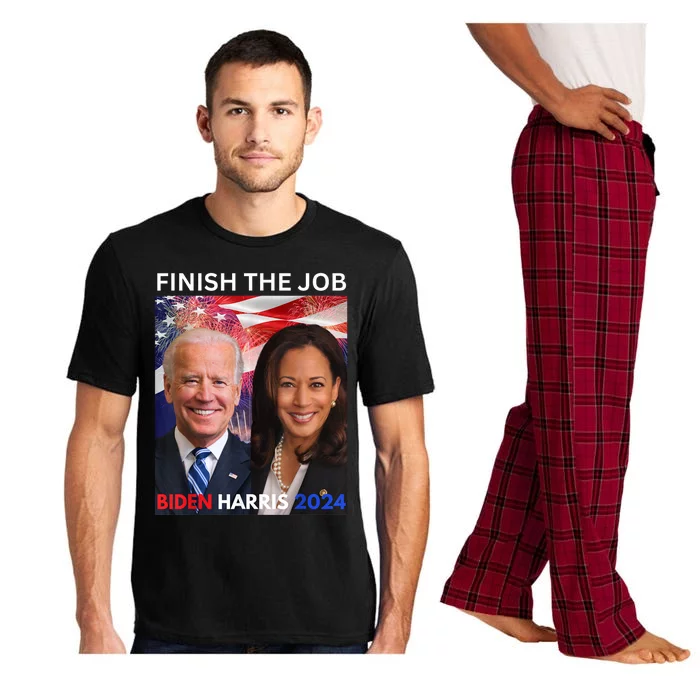 Finish The JobBiden Harris 2024 Political Tee Democrats Pajama Set