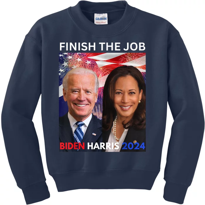 Finish The JobBiden Harris 2024 Political Tee Democrats Kids Sweatshirt