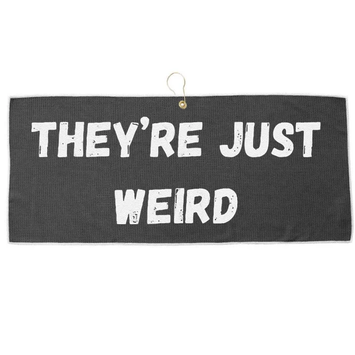 Funny TheyRe Just Weird Vote Kamala Harris Tim Walz 2024 Large Microfiber Waffle Golf Towel