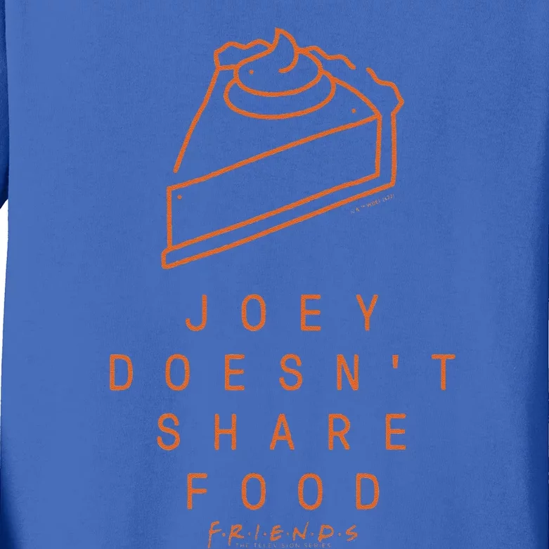 Friends Thanksgiving Joey Doesnt Share Food Pie Icon Kids Long Sleeve Shirt