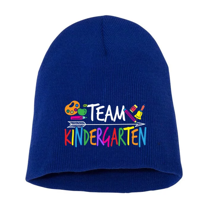 Funny Team Kindergarten Kindergarten Teacher Prek Design Gift Short Acrylic Beanie