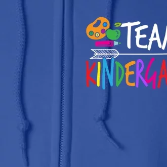 Funny Team Kindergarten Kindergarten Teacher Prek Design Gift Full Zip Hoodie