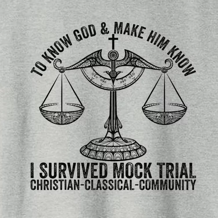 Funny To Know God And Make Him Know I Survived Mock Trial Women's Crop Top Tee