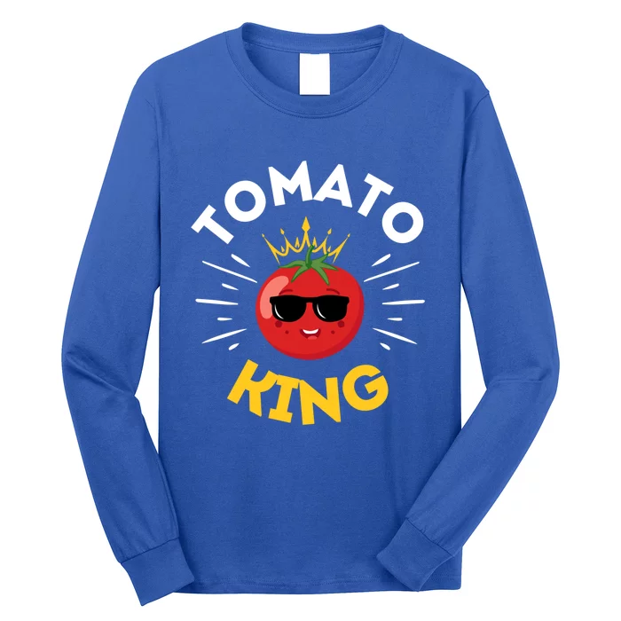 Funny Tomato King Dad Vegetable Fathers' Day Gardener Funny Gift Long Sleeve Shirt