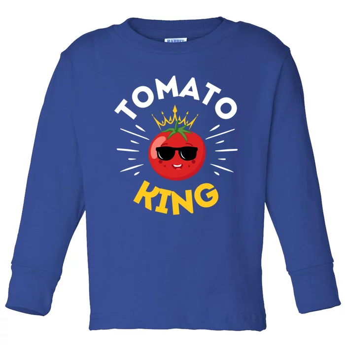 Funny Tomato King Dad Vegetable Fathers' Day Gardener Funny Gift Toddler Long Sleeve Shirt