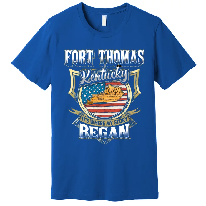 Fort Thomas Kentucky Usa Flag 4th Of July Great Gift Premium T-Shirt