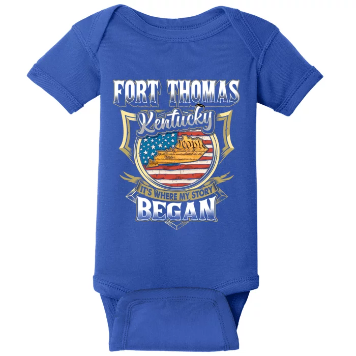 Fort Thomas Kentucky Usa Flag 4th Of July Great Gift Baby Bodysuit