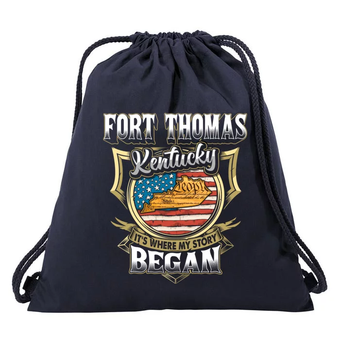 Fort Thomas Kentucky Usa Flag 4th Of July Great Gift Drawstring Bag