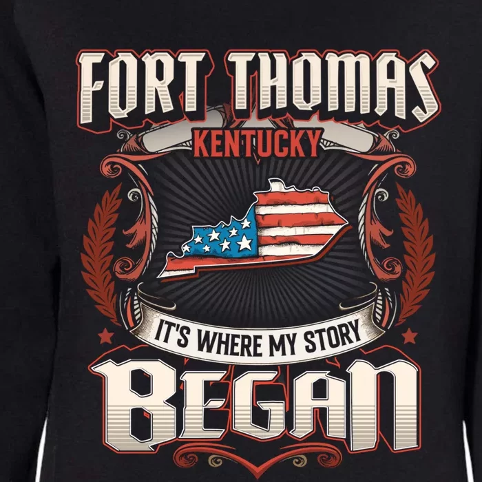 Fort Thomas Kentucky Usa Flag 4th Of July Gift Womens California Wash Sweatshirt