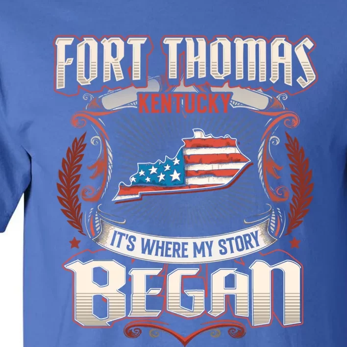 Fort Thomas Kentucky Usa Flag 4th Of July Gift Tall T-Shirt