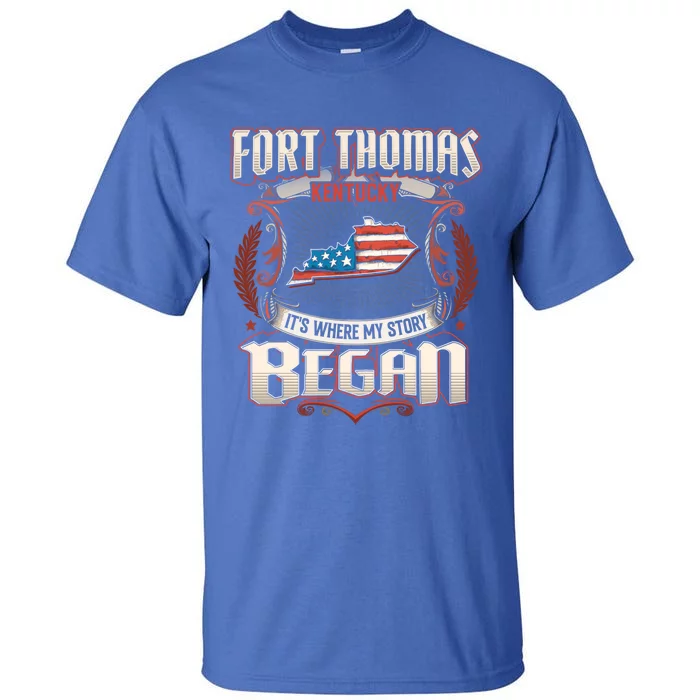 Fort Thomas Kentucky Usa Flag 4th Of July Gift Tall T-Shirt