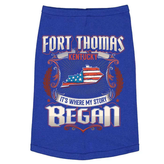 Fort Thomas Kentucky Usa Flag 4th Of July Gift Doggie Tank