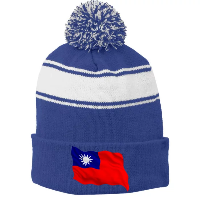 Flag Taiwanese Keep Free Taiwan Matching Family Outfits Cute Gift Stripe Pom Pom Beanie