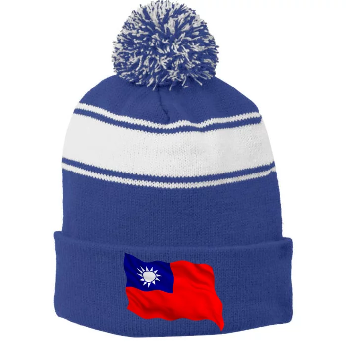 Flag Taiwanese Keep Free Taiwan Matching Family Outfits Cute Meaningful Gift Stripe Pom Pom Beanie