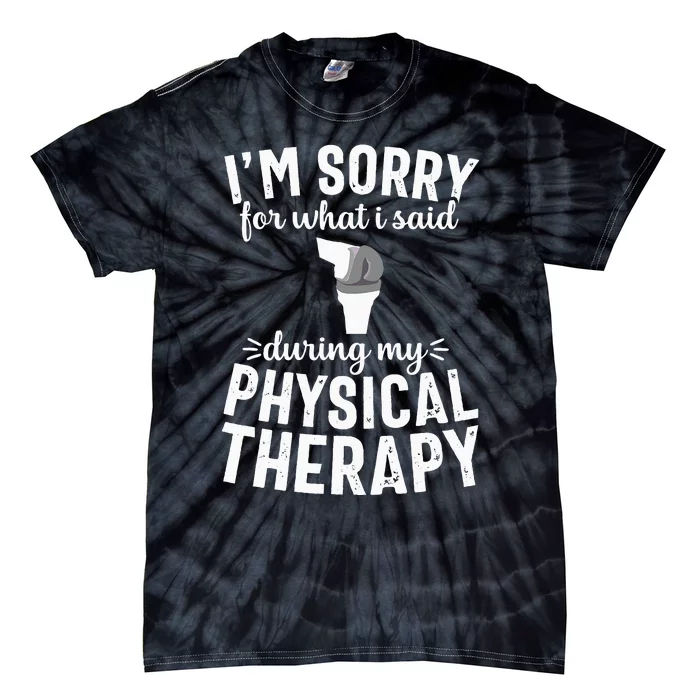 Funny Therapy Knee Replacement Surgery Recovery Gag Gift Tie-Dye T-Shirt