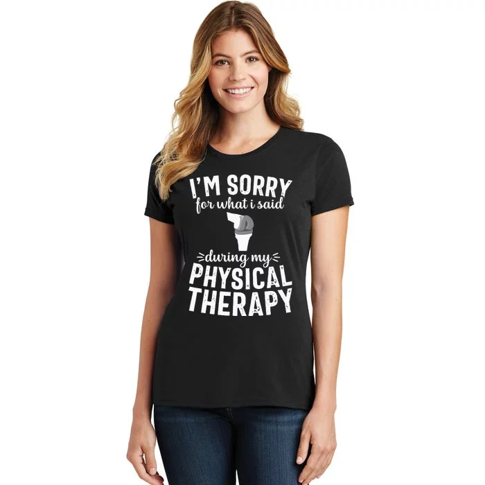 Funny Therapy Knee Replacement Surgery Recovery Gag Gift Women's T-Shirt