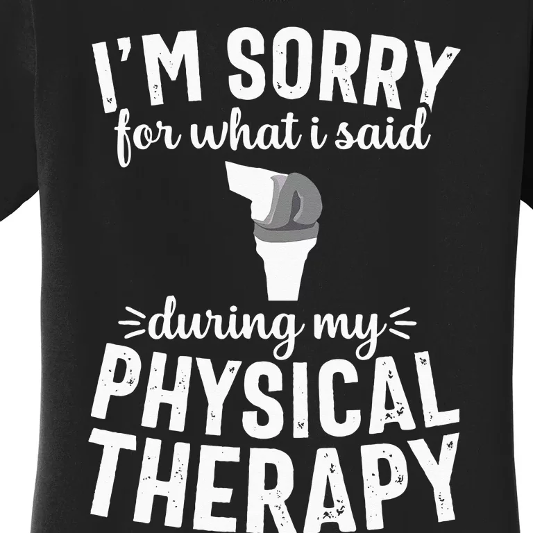 Funny Therapy Knee Replacement Surgery Recovery Gag Gift Women's T-Shirt