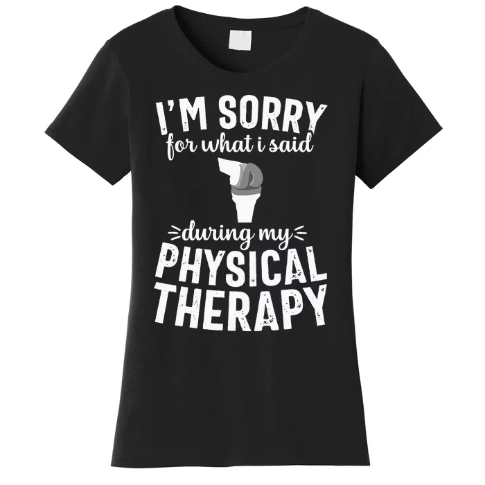 Funny Therapy Knee Replacement Surgery Recovery Gag Gift Women's T-Shirt