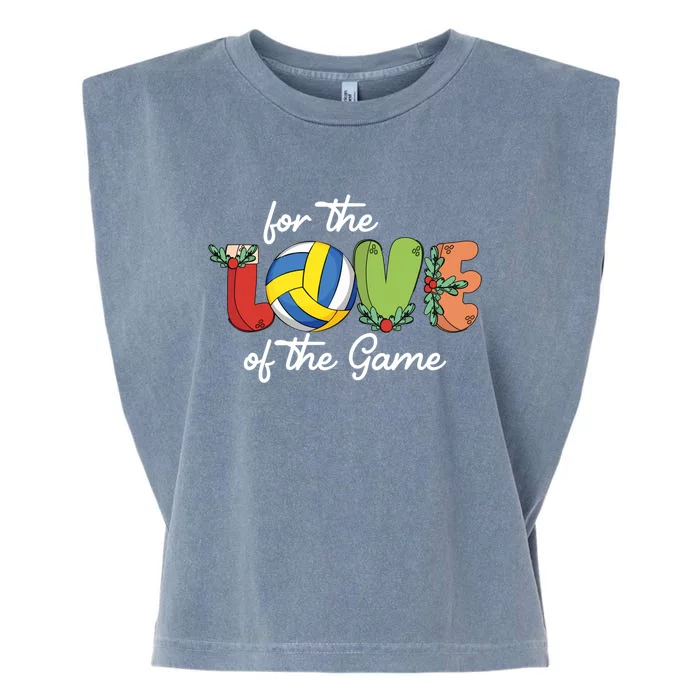 For The Love Of The Game Christmas Xcool Giftmas Volleyball Player Gift Garment-Dyed Women's Muscle Tee