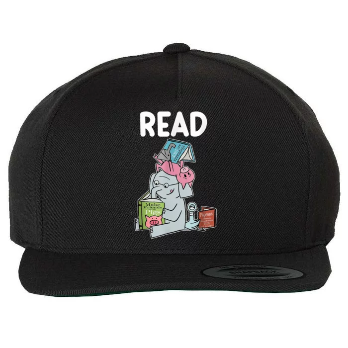 Funny Teacher Library Read Book Club Piggie Elephant Pigeons Wool Snapback Cap