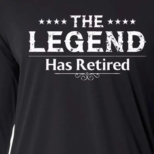 Funny The Legend Has Retired Art For Women Retirement Cooling Performance Long Sleeve Crew