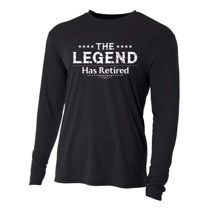 Funny The Legend Has Retired Art For Women Retirement Cooling Performance Long Sleeve Crew