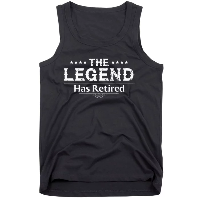 Funny The Legend Has Retired Art For Women Retirement Tank Top