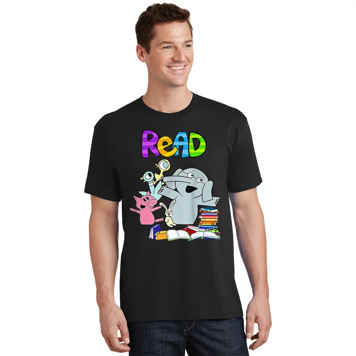 Funny Teacher Library Read Book Club Piggie Elephant Pigeons T-Shirt