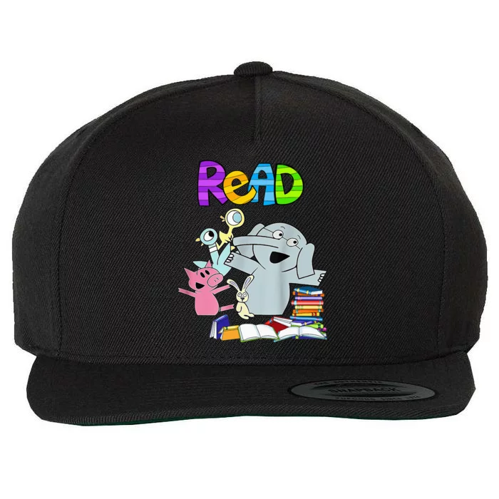 Funny Teacher Library Read Book Club Piggie Elephant Pigeons Wool Snapback Cap