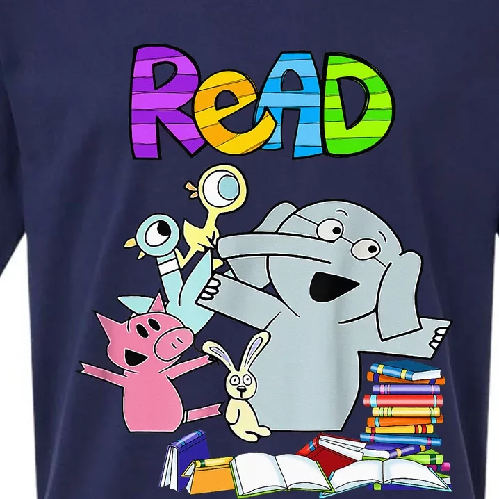 Funny Teacher Library Read Book Club Piggie Elephant Pigeons Sueded Cloud Jersey T-Shirt