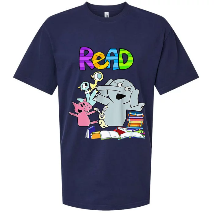 Funny Teacher Library Read Book Club Piggie Elephant Pigeons Sueded Cloud Jersey T-Shirt