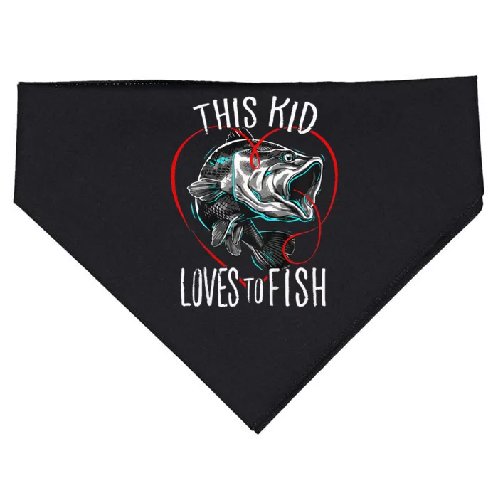 Fishing This Loves to Fish funny fishing USA-Made Doggie Bandana