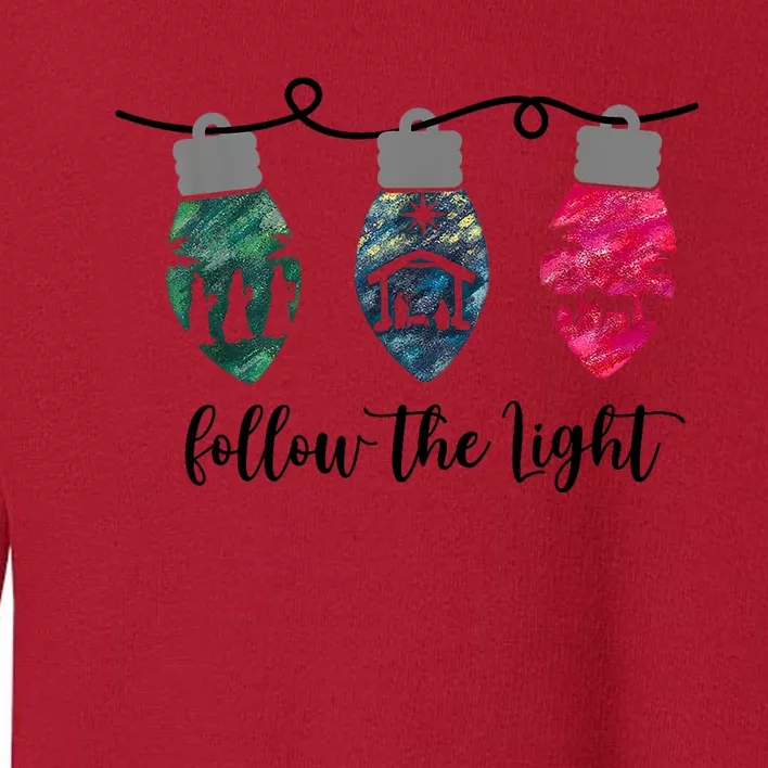 Follow The Light Christ Xmas Light Toddler Sweatshirt