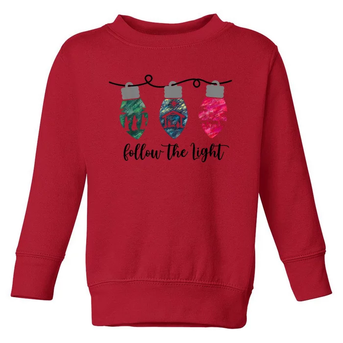 Follow The Light Christ Xmas Light Toddler Sweatshirt