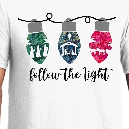 Follow The Light Christ Xmas Light Pajama Set