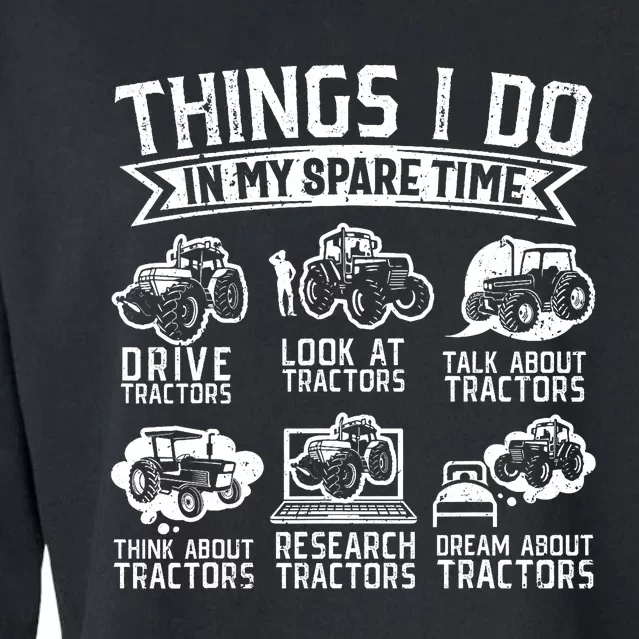 Funny Tractor Lover Funny Farmer Funny Farming Cropped Pullover Crew