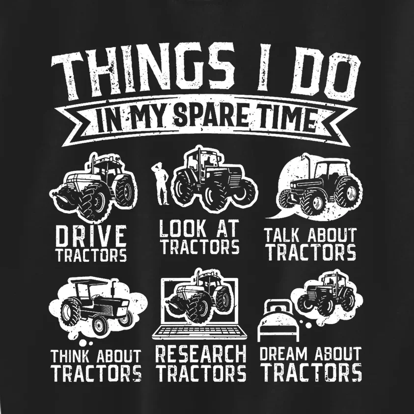 Funny Tractor Lover Funny Farmer Funny Farming Kids Sweatshirt