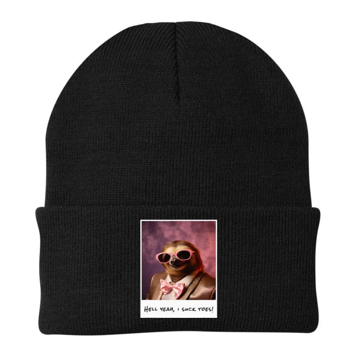 Funny Toe Licking Sloth Hell Yeah I Suck Toes Knit Cap Winter Beanie