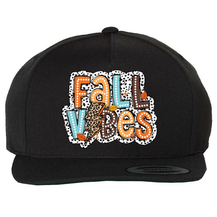 Fall Thanksgiving Leopard Halloween Maple Leaves Wool Snapback Cap