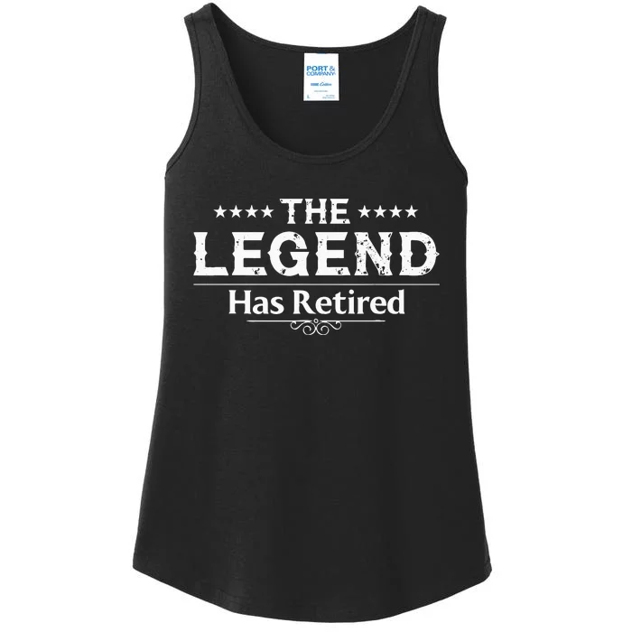 Funny The Legend Has Retired Gift For  Retirement Ladies Essential Tank