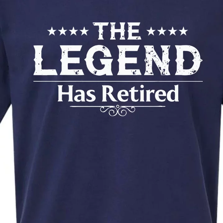 Funny The Legend Has Retired Gift For  Retirement Sueded Cloud Jersey T-Shirt